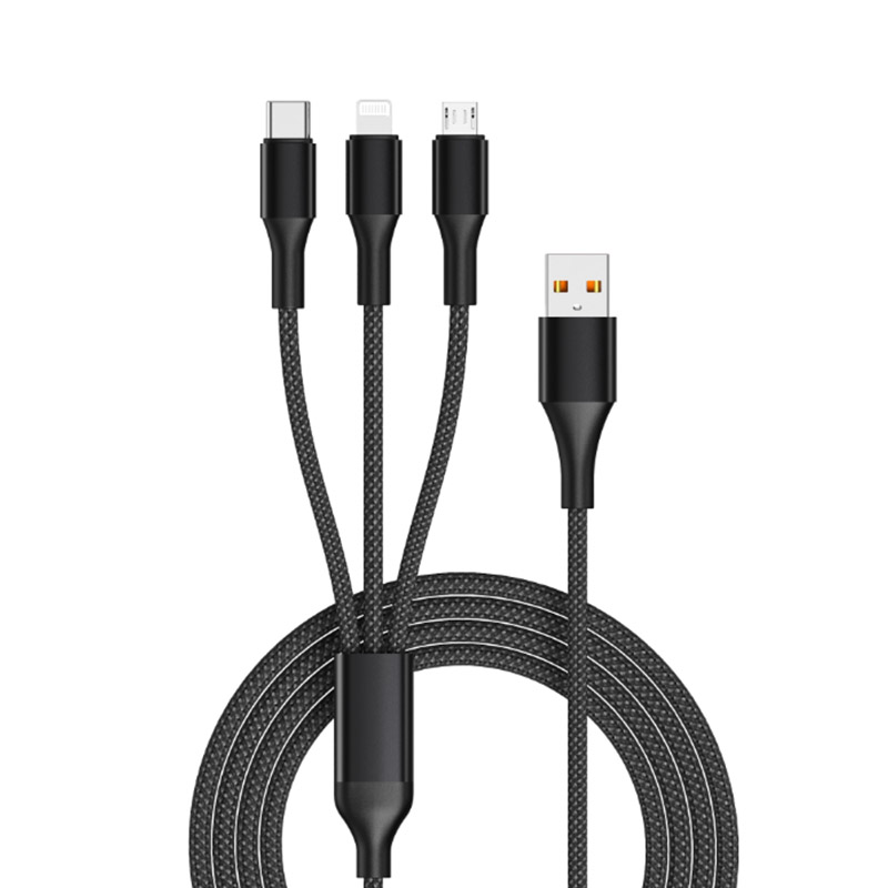 All-compatible one-to-three fast charging cable